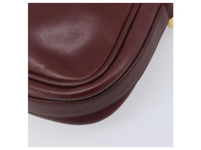 Bolso de hombro CARTIER Must Line de piel Bordeaux Gold Auth 201374 Dorado Burdeos - vista 14
