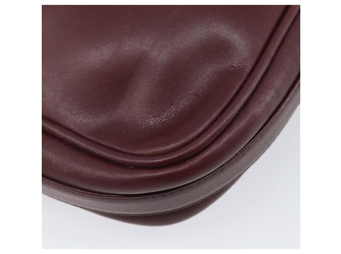Bolso de hombro CARTIER Must Line de piel Bordeaux Gold Auth 201374 Dorado Burdeos - vista 15