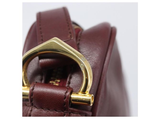Bolso de hombro CARTIER Must Line de piel Bordeaux Gold Auth 201374 Dorado Burdeos - vista 16