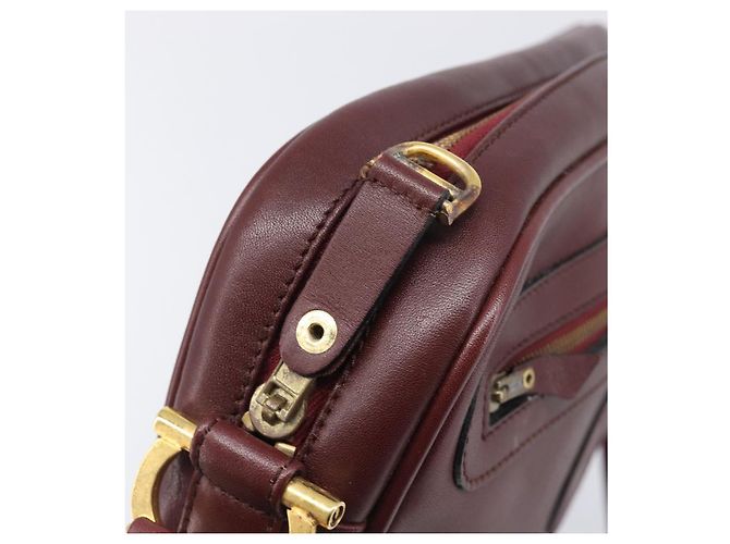 Bolso de hombro CARTIER Must Line de piel Bordeaux Gold Auth 201374 Dorado Burdeos - vista 17