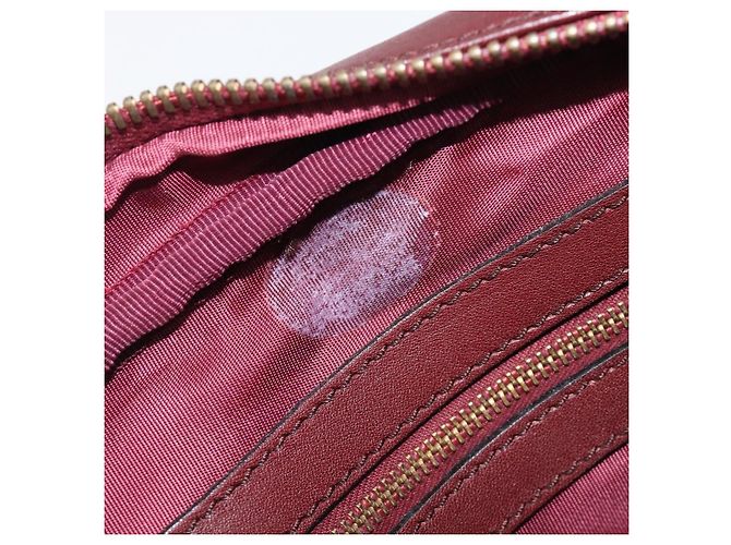 Bolso de hombro CARTIER Must Line de piel Bordeaux Gold Auth 201374 Dorado Burdeos - vista 20