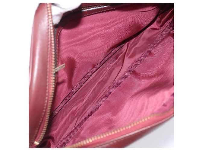 Bolso de hombro CARTIER Must Line de piel Bordeaux Gold Auth 201374 Dorado Burdeos - vista 21