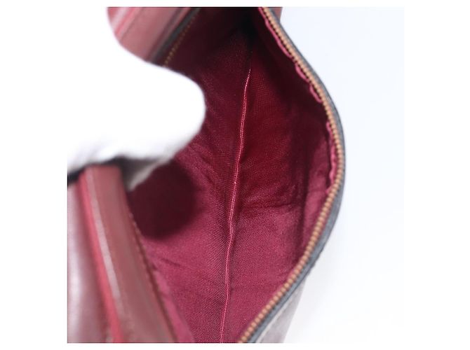 Bolso de hombro CARTIER Must Line de piel Bordeaux Gold Auth 201374 Dorado Burdeos - vista 26