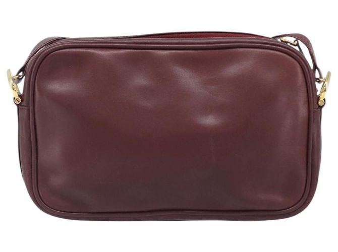 Bolso de hombro CARTIER Must Line de piel Bordeaux Gold Auth 201374 Dorado Burdeos - vista 3