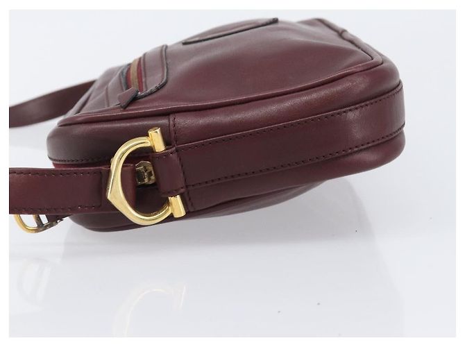 Bolso de hombro CARTIER Must Line de piel Bordeaux Gold Auth 201374 Dorado Burdeos - vista 5