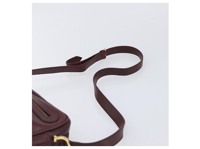 Bolso de hombro CARTIER Must Line de piel Bordeaux Gold Auth 201374 Dorado Burdeos - vista 8