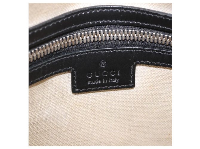 Borsa a tracolla GUCCI GG Emboss in pelle nera e argento 406410 Auth 200726 Nero - vista 21