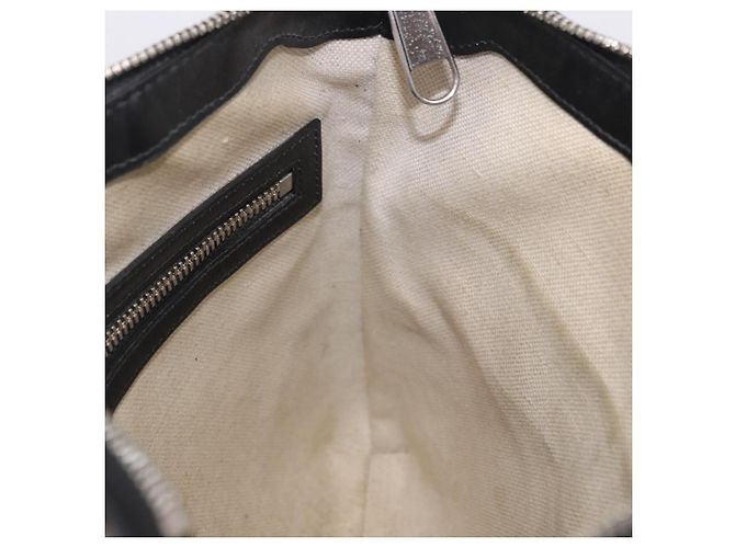Borsa a tracolla GUCCI GG Emboss in pelle nera e argento 406410 Auth 200726 Nero - vista 23
