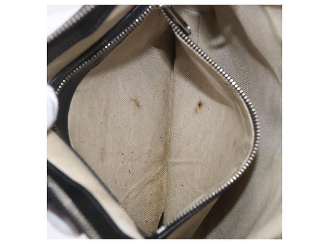 Borsa a tracolla GUCCI GG Emboss in pelle nera e argento 406410 Auth 200726 Nero - vista 26