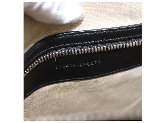 Borsa a tracolla GUCCI GG Emboss in pelle nera e argento 406410 Auth 200726 Nero - vista 28