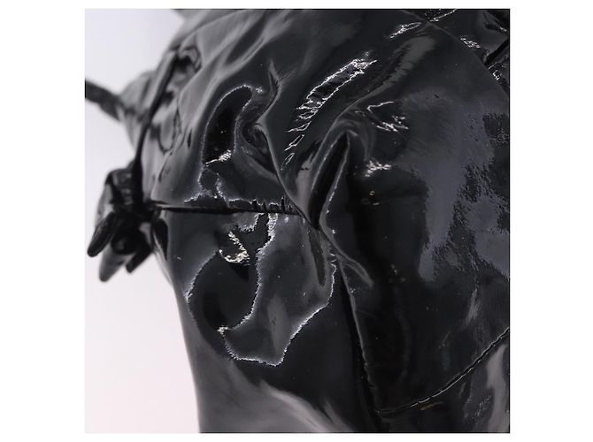 Borsa GUCCI Histeria Patent Black 197020 Auth ka6264 Nero - vista 13