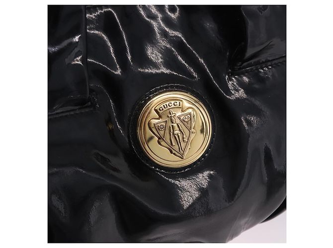 Borsa GUCCI Histeria Patent Black 197020 Auth ka6264 Nero - vista 18