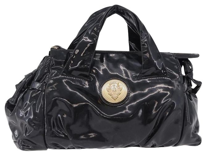 Borsa GUCCI Histeria Patent Black 197020 Auth ka6264 Nero - vista 2