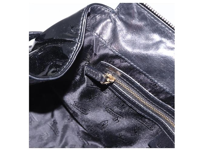 Borsa GUCCI Histeria Patent Black 197020 Auth ka6264 Nero - vista 23