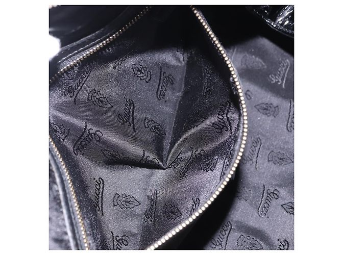 Borsa GUCCI Histeria Patent Black 197020 Auth ka6264 Nero - vista 24