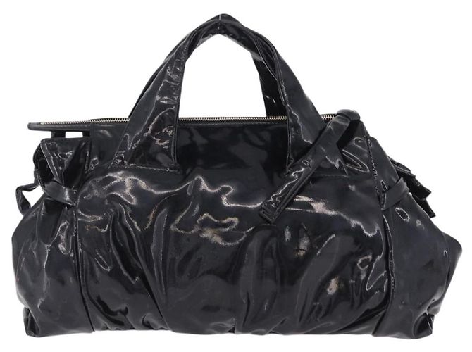 Borsa GUCCI Histeria Patent Black 197020 Auth ka6264 Nero - vista 3