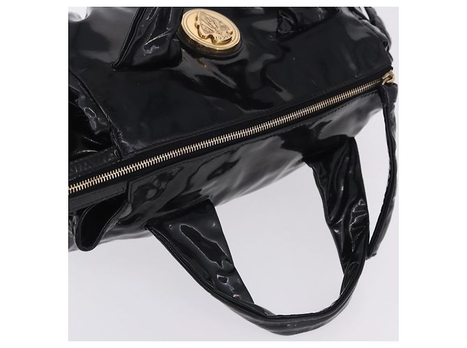 Borsa GUCCI Histeria Patent Black 197020 Auth ka6264 Nero - vista 6