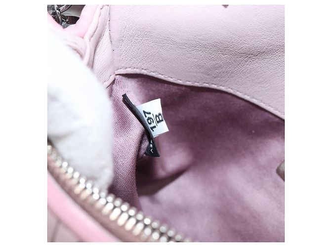 Borsa a tracolla con catena Miu Miu in pelle 2way Rosa Argento Auth BA15638A - vista 11