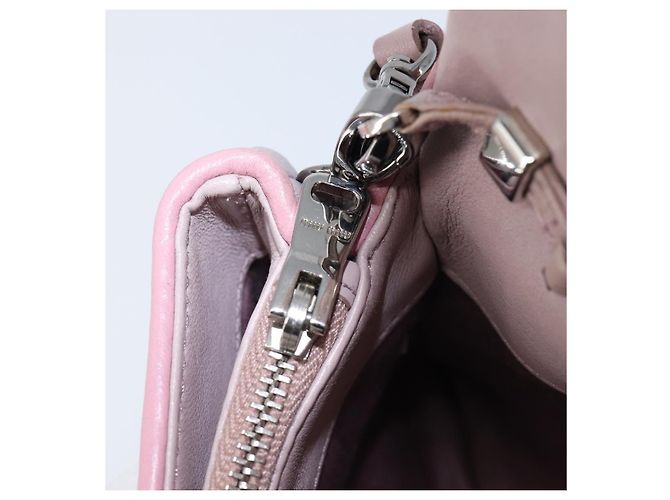 Borsa a tracolla con catena Miu Miu in pelle 2way Rosa Argento Auth BA15638A - vista 27