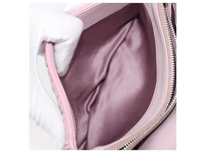 Borsa a tracolla con catena Miu Miu in pelle 2way Rosa Argento Auth BA15638A - vista 28