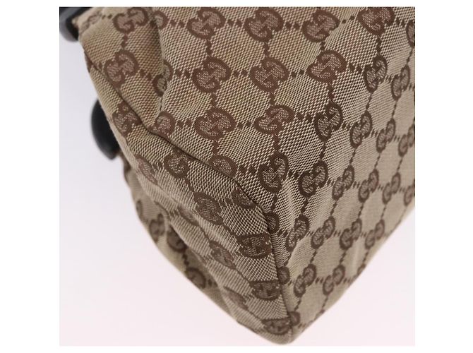 Borsa a mano GUCCI GG Canvas con manico in legno Beige 112683 Auth 203883V - vista 12