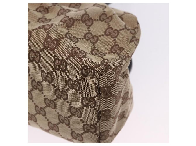 Borsa a mano GUCCI GG Canvas con manico in legno Beige 112683 Auth 203883V - vista 13
