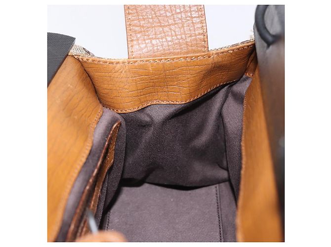 Borsa a mano GUCCI GG Canvas con manico in legno Beige 112683 Auth 203883V - vista 20
