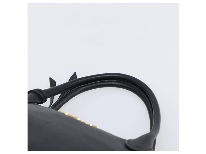 PRADA Handtasche Leder 2way Schwarz Goldfarben Auth 204580M - Ansicht 14
