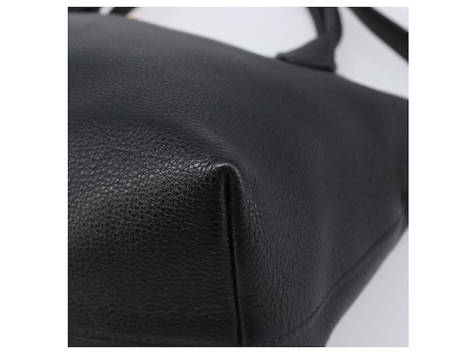 PRADA Handtasche Leder 2way Schwarz Goldfarben Auth 204580M - Ansicht 18