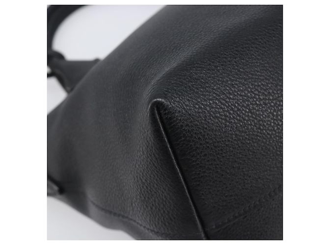 PRADA Handtasche Leder 2way Schwarz Goldfarben Auth 204580M - Ansicht 19