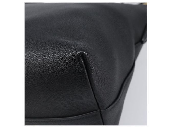 PRADA Handtasche Leder 2way Schwarz Goldfarben Auth 204580M - Ansicht 20
