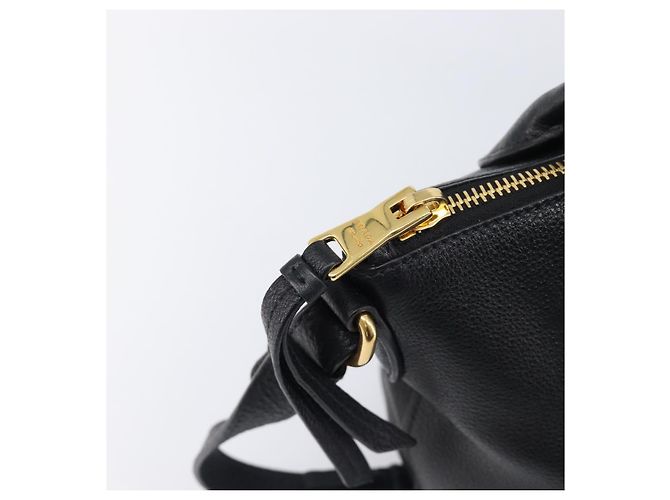 PRADA Handtasche Leder 2way Schwarz Goldfarben Auth 204580M - Ansicht 23