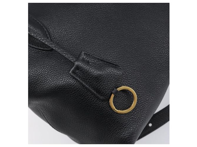PRADA Handtasche Leder 2way Schwarz Goldfarben Auth 204580M - Ansicht 24
