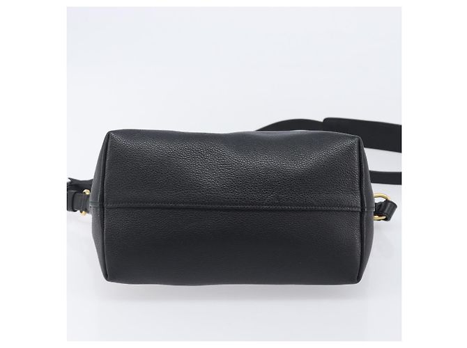 PRADA Handtasche Leder 2way Schwarz Goldfarben Auth 204580M - Ansicht 5