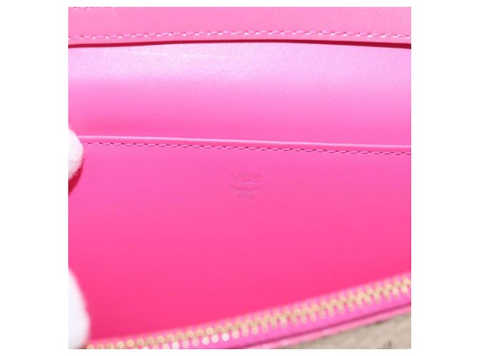 Borsa a tracolla MCM Vicetos PVC Pelle Rosa Tono Oro Auth 204597A - vista 16