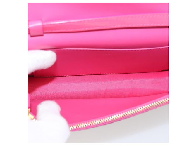 Borsa a tracolla MCM Vicetos PVC Pelle Rosa Tono Oro Auth 204597A - vista 17