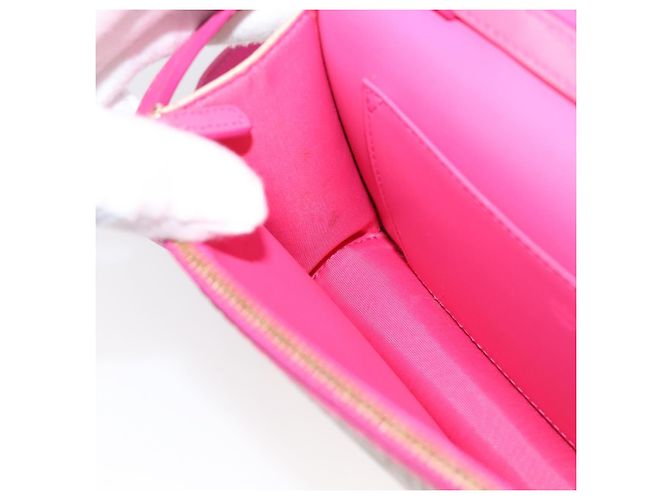 Borsa a tracolla MCM Vicetos PVC Pelle Rosa Tono Oro Auth 204597A - vista 19