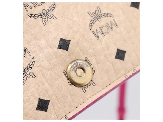 Borsa a tracolla MCM Vicetos PVC Pelle Rosa Tono Oro Auth 204597A - vista 23