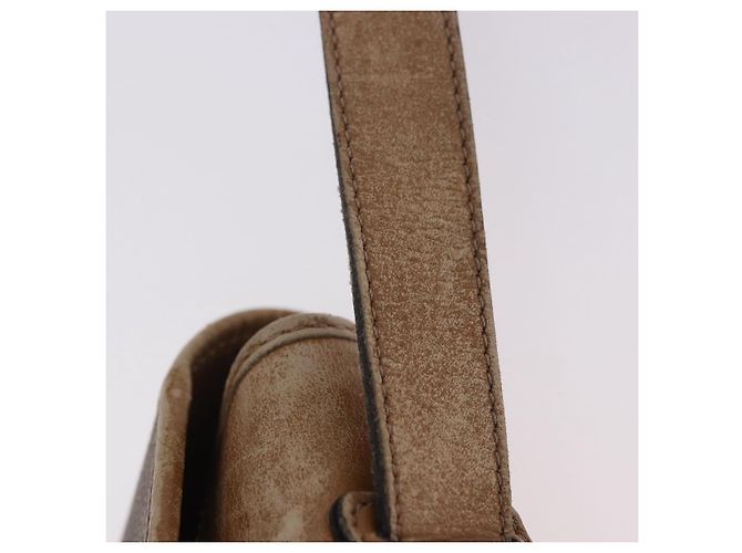 Borsa a tracolla Christian Dior Honeycomb Canvas PVC Beige Gold Auth 203461 D'oro - vista 17