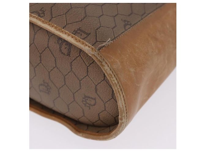 Borsa a tracolla Christian Dior Honeycomb Canvas PVC Beige Gold Auth 203461 D'oro - vista 21
