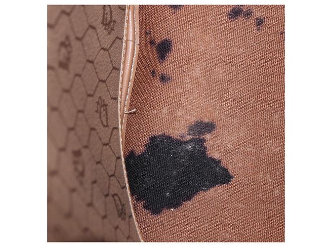 Borsa a tracolla Christian Dior Honeycomb Canvas PVC Beige Gold Auth 203461 D'oro - vista 32