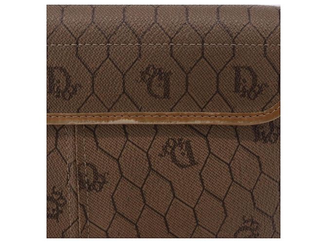 Borsa a tracolla Christian Dior Honeycomb Canvas PVC Beige Gold Auth 203461 D'oro - vista 7
