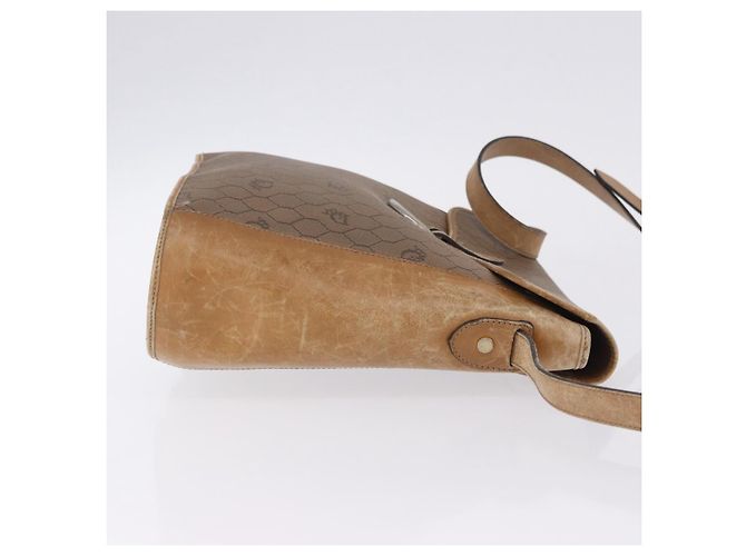 Borsa a tracolla Christian Dior Honeycomb Canvas PVC Beige Gold Auth 203461 D'oro - vista 8