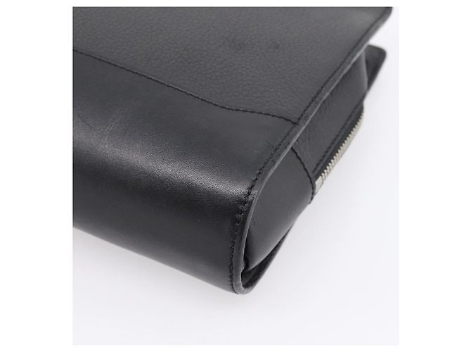 Borsa a pochette CARTIER in pelle nera e argento Auth am12649A Nero - vista 10