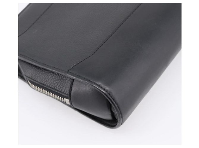 Borsa a pochette CARTIER in pelle nera e argento Auth am12649A Nero - vista 13