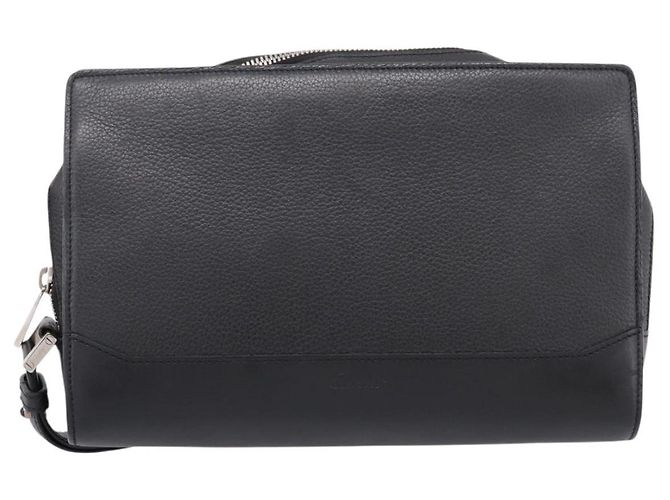 Borsa a pochette CARTIER in pelle nera e argento Auth am12649A Nero - vista 2