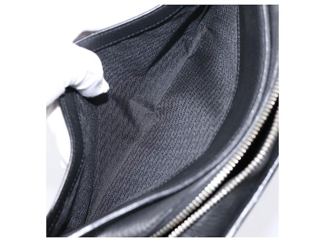 Borsa a pochette CARTIER in pelle nera e argento Auth am12649A Nero - vista 21