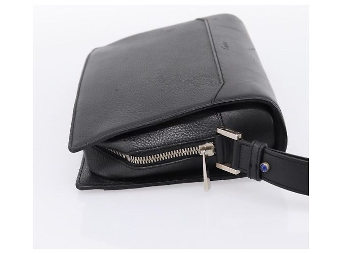 Borsa a pochette CARTIER in pelle nera e argento Auth am12649A Nero - vista 4