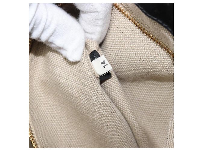 Borsa PRADA Canapa GM Canvas Nero Rosa Auth 201284 - vista 12