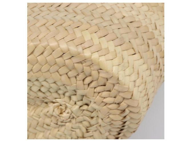 Borsa Tote PRADA in palma intrecciata Raffia Beige Auth 203649M - vista 14